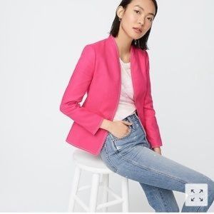 JCrew Women’s Hot Pink Collarless Blazer.